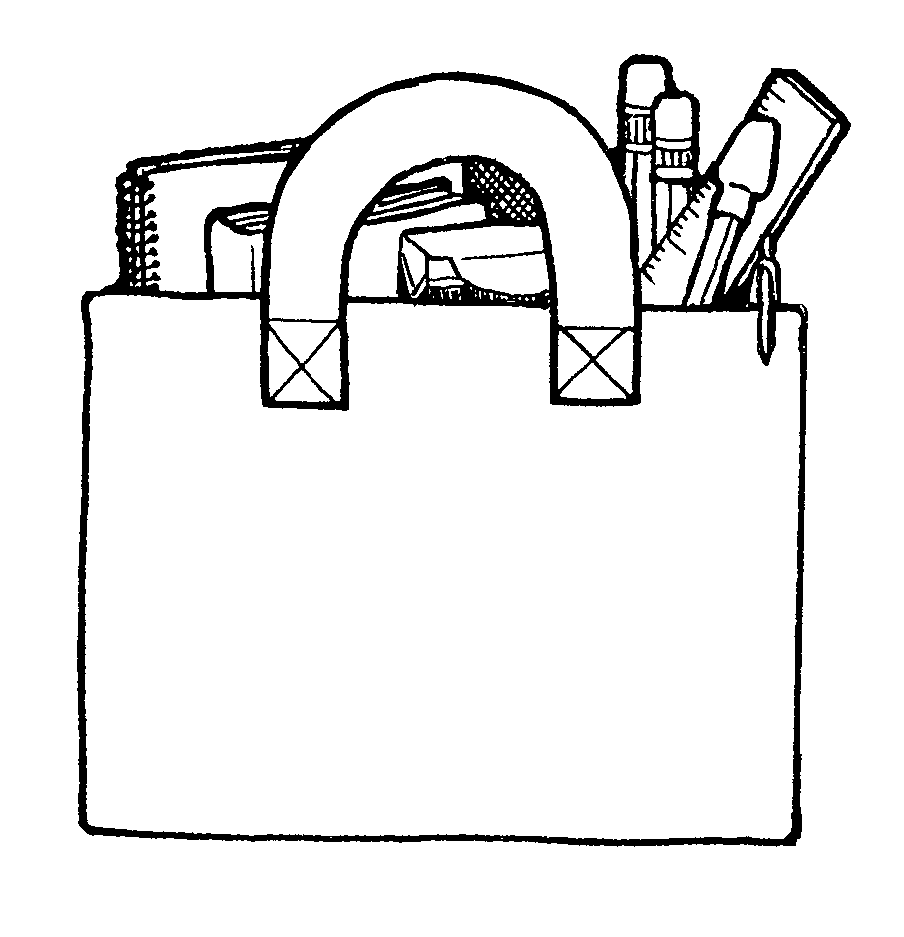 Black And White School Supplies Clipart Black And White Hd Book Bag
