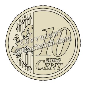 Clip Art  Euro 10 Cent Color   Preview 1