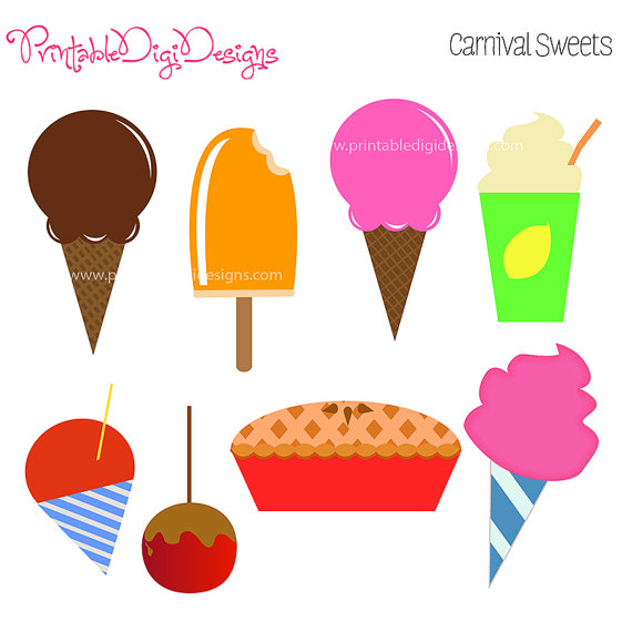     Fair Fun Sweet Foods Clipart Graphics Set Instant Download On Etsy