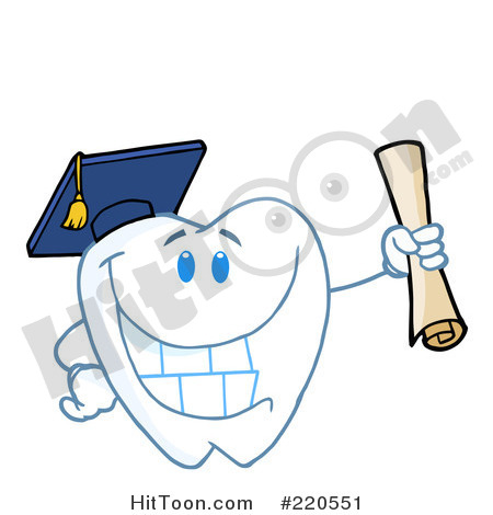Royalty Free  Rf  Clipart Illustration Of A Tooth Character Graduate