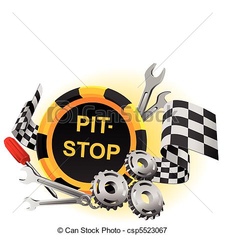 Vectors Illustration Of Pit Stop   Sign Pit Stop In A Vector With The