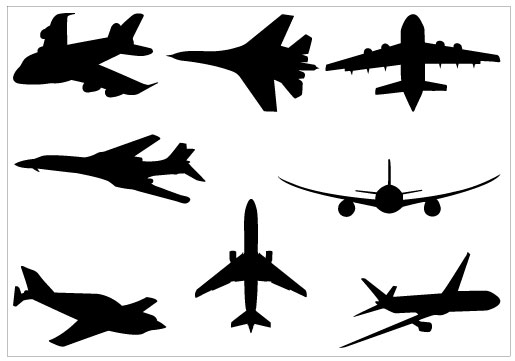 Airplane Silhouette Clip Art Packcategory  Military Vector Graphics