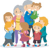 Kids And Their Grandparents   Royalty Free Clip Art