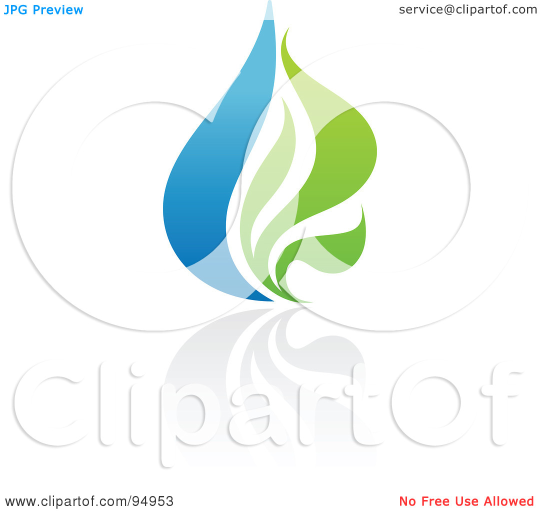 Royalty Free  Rf  Clipart Illustration Of A Blue And Green Organic And
