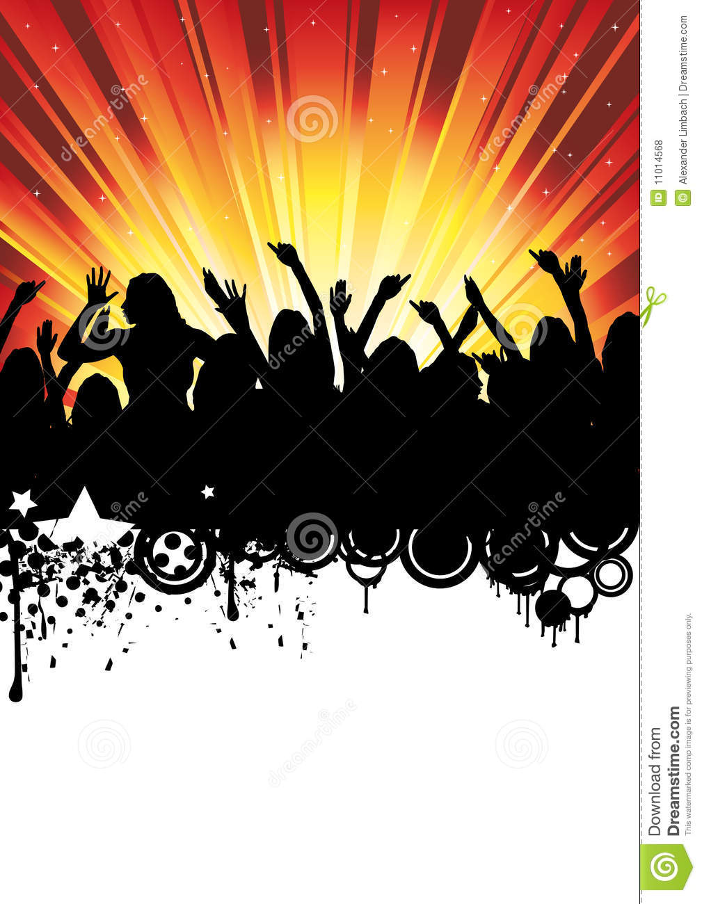 Disco Music Party Flyer Dancing People Royalty Free Stock Photos