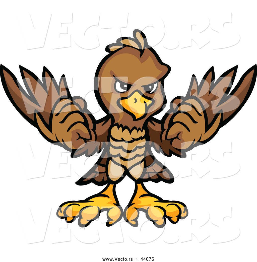 Eagle Mascot Holding Up Its Wings Competitive Cartoon Bald Eagle