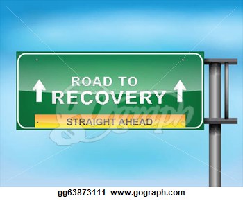 Highway Sign With Road To Recovery  Text  Clipart Gg63873111