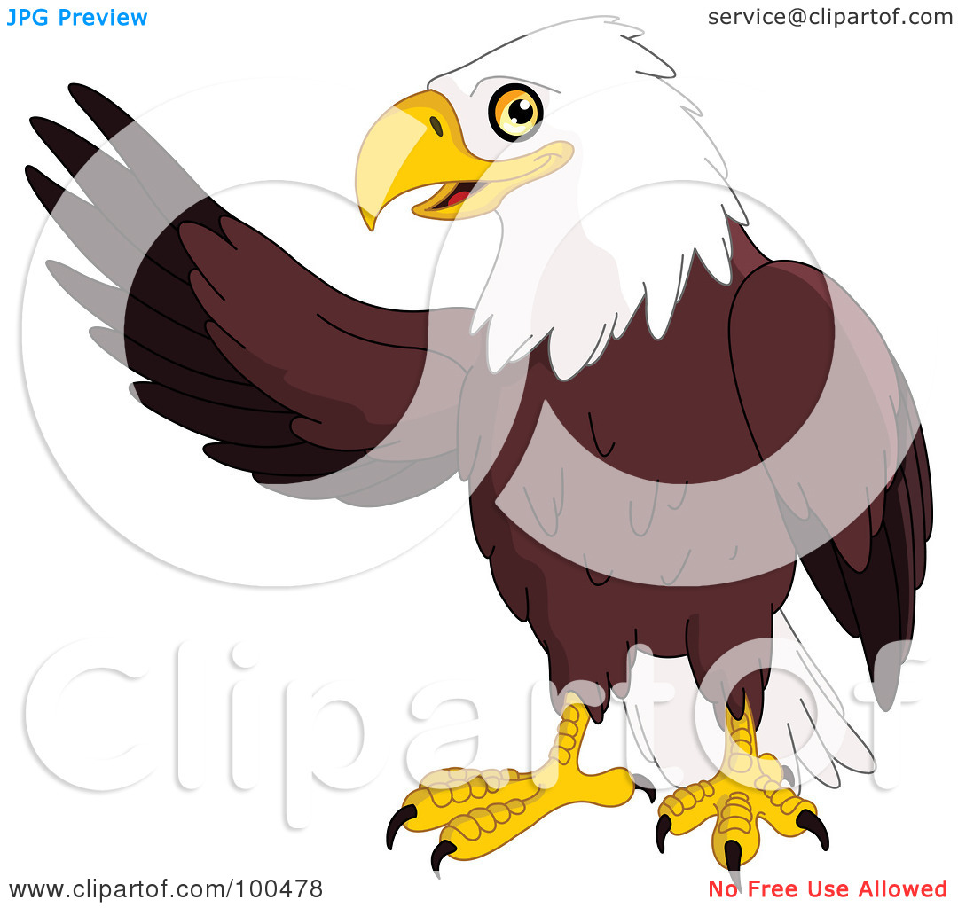 Royalty Free  Rf  Clipart Illustration Of A Friendly Bald Eagle Waving