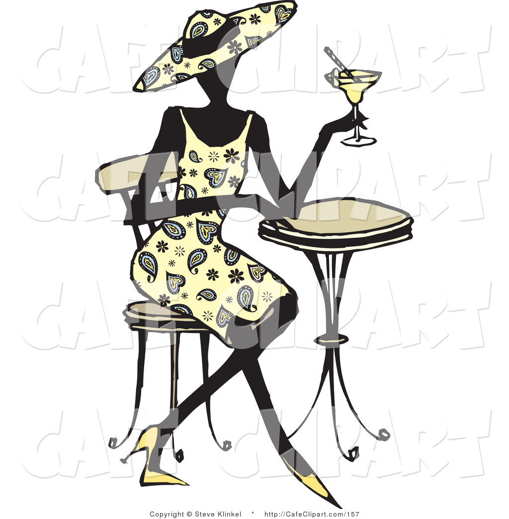 Cafe Table Clipart Seated At A Cafe Table And