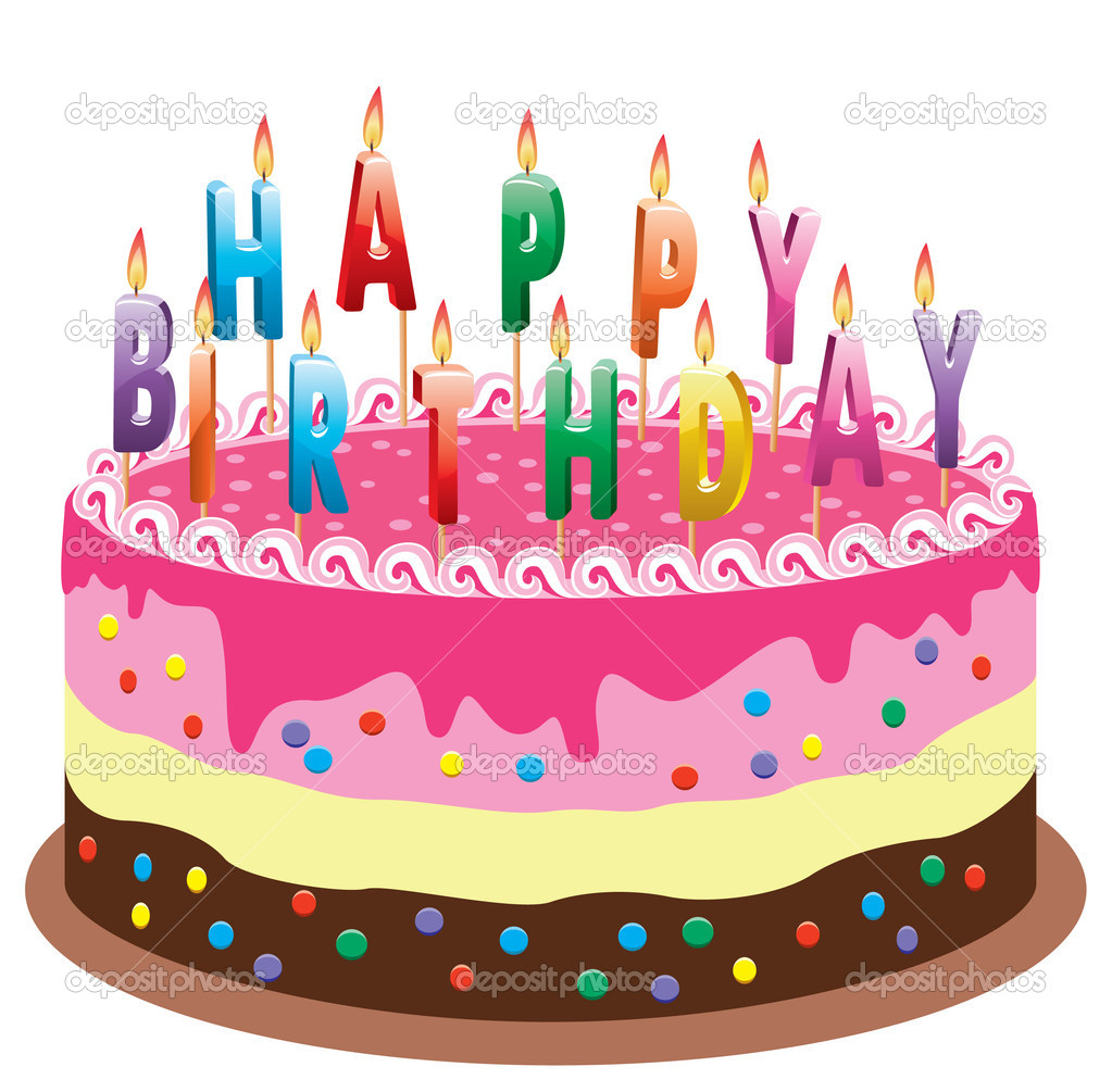 Vector Birthday Cake   Stock Vector   Dmstudio  9859203