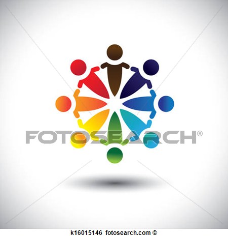 Clip Art Of Concept Vector Of Colorful People Party   Having Fun In