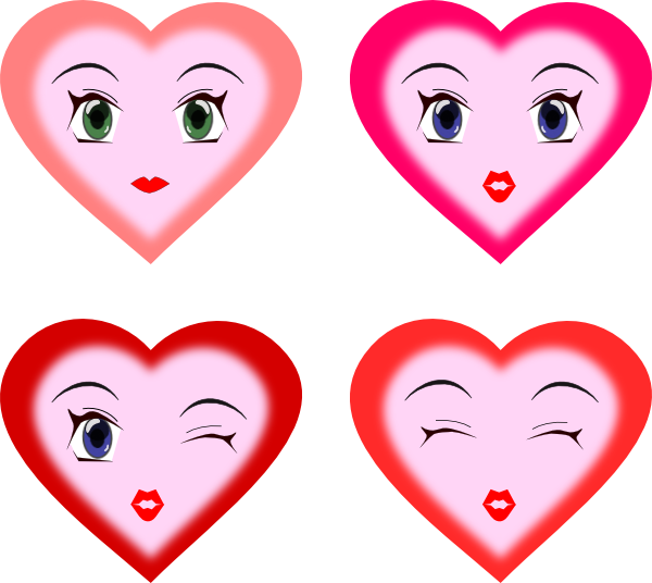 Heart Faces Clip Art At Clker Com   Vector Clip Art Online Royalty