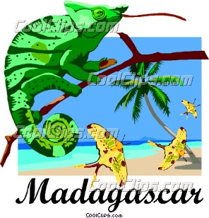 Madagascar Postcard Design Clip Art