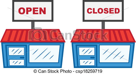 Vector Clip Art Of Store Open Closed Sign   Store With Open And Closed