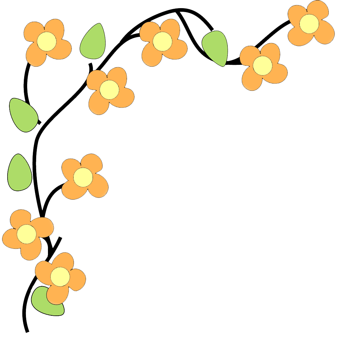 Border With Flowers Png