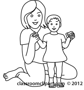 Classroom Clipart   Black And White Clipart Clipart  Mother And Baby
