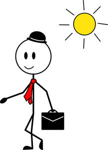 Figure Cartoon Clipart Image   Happy Man Going To Work On A Sunny Day