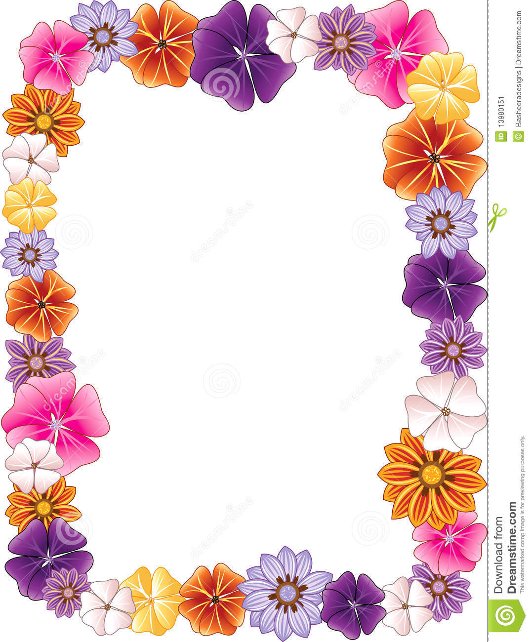 Hawaiian Flower Border Clip Art Flower Border 13980151 Jpg