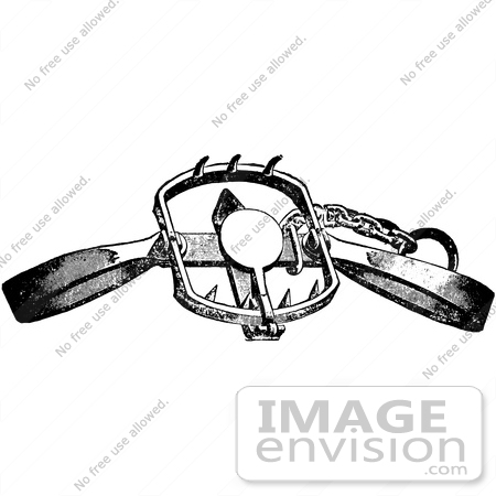 61532 Clipart Of A Steel Animal Trap For Lions Tigers And Beacrs In