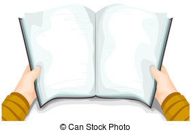 Handbook   A Blank Book For Background Held Open By A Person