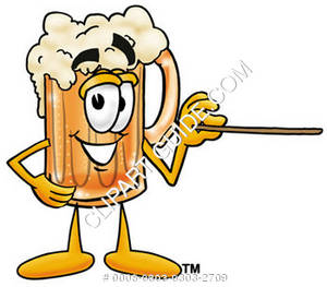Illustration Of Cartoon Beer Mug Character Holding A Pointer