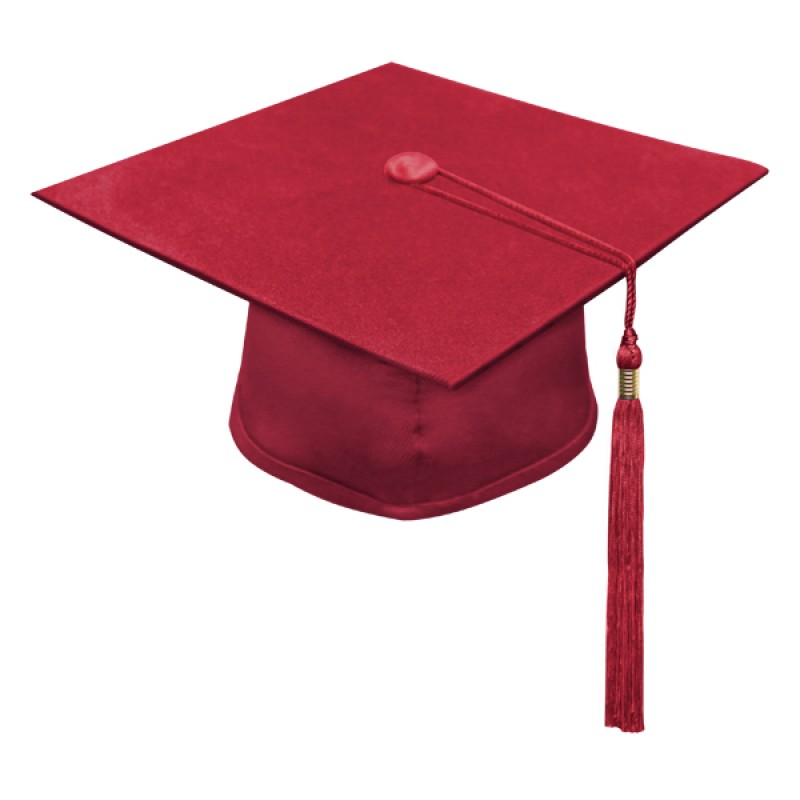Red Graduation Cap 2014 Matte Red Middle School Cap