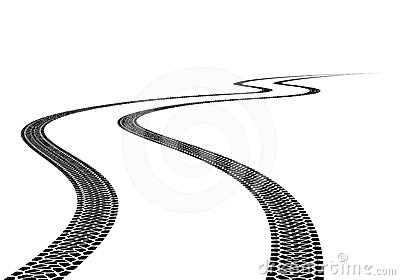 Road Tire Track  Illustration On White Background