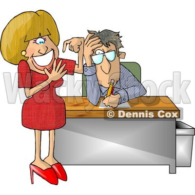 Secretary Counting Her Fingers Clipart Illustration   Dennis Cox