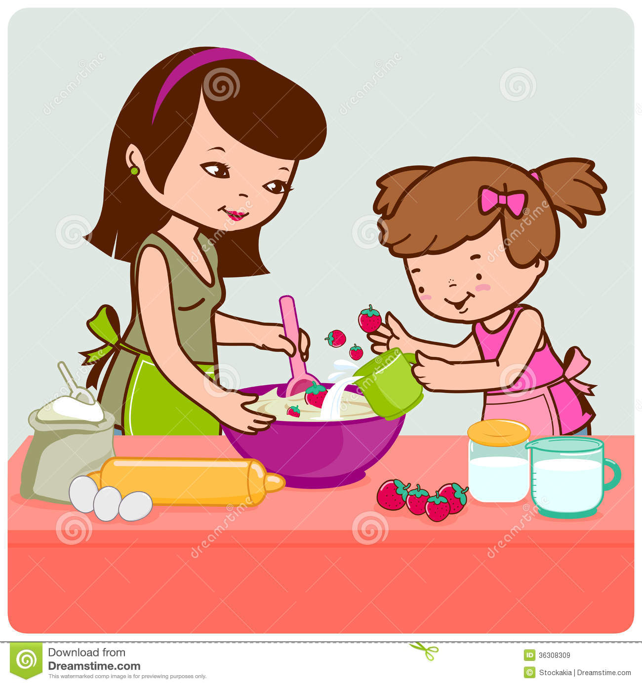 Mother And Daughter Cooking Royalty Free Stock Images   Image