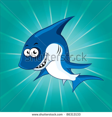 Picture Of A Shark Underwater Making A Funny Face In A Vector Clip Art