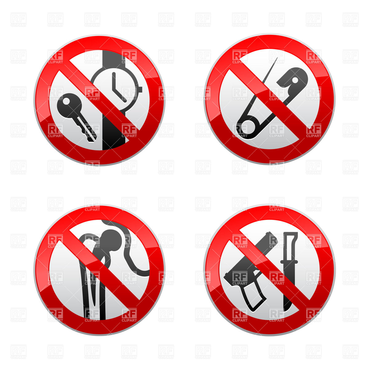Clipart Catalog Signs Symbols Maps Prohibited Signs Metal Detector