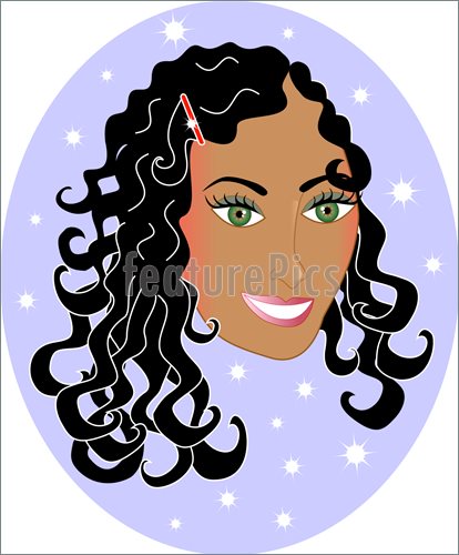 Decoupage Girl With Curly Hair Drawing Curly Hair Clip Art Curly Hair