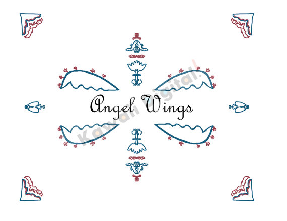 To Clip Art Symmetrical  Angel Wings Name Plate Border With Corners