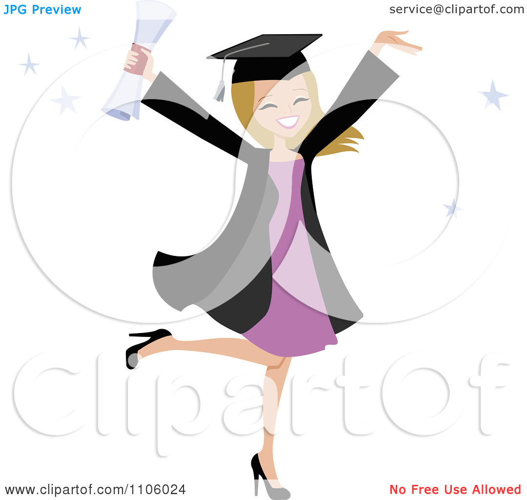 Female College Student Clipart Clipart Happy Blond College Graduate
