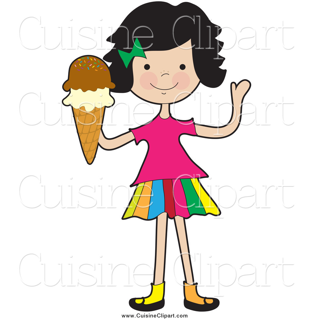 Friendly Clipart Cuisine Clipart Of A Friendly Girl Waving And Holding
