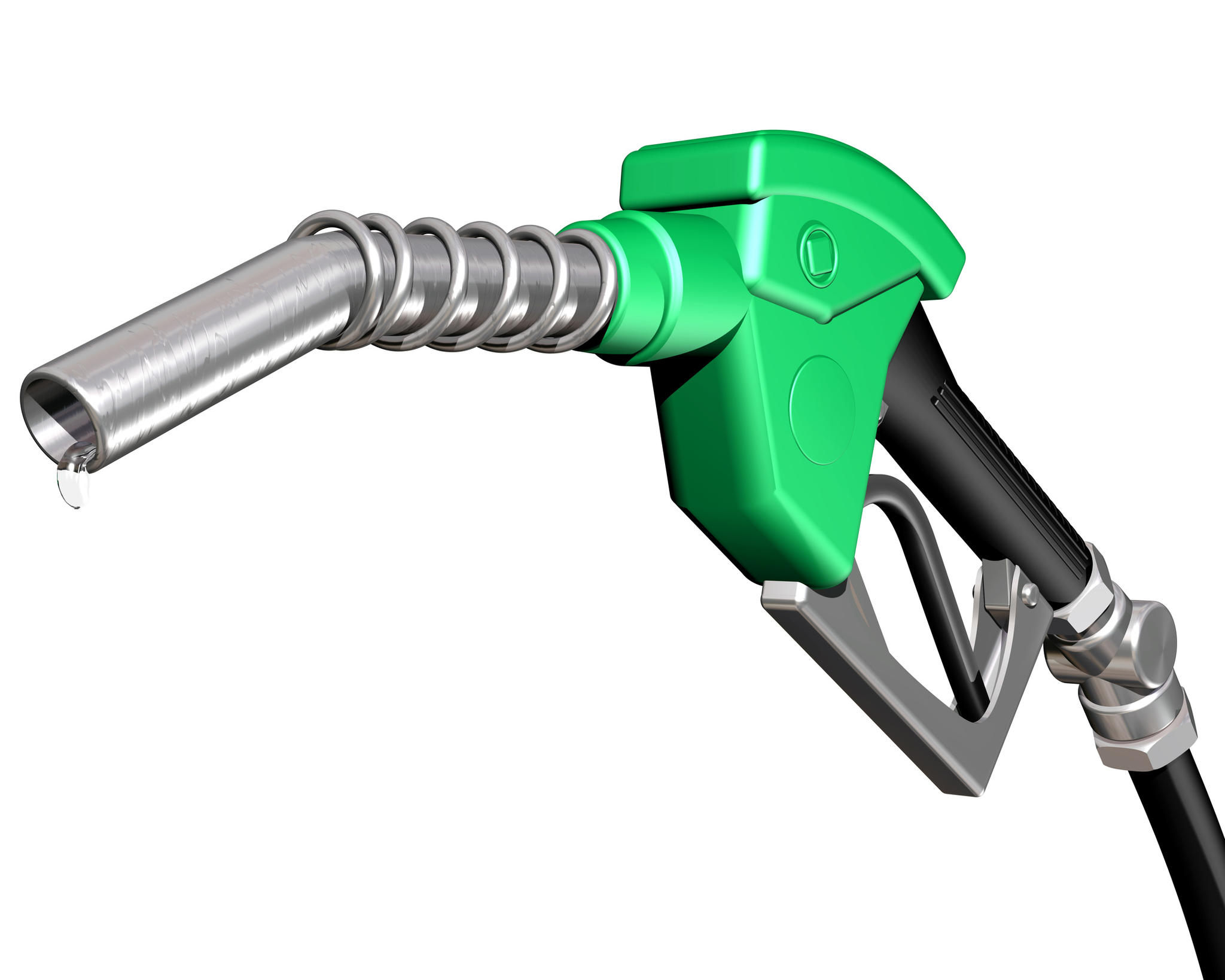 Isolated Illustration Of A Dripping Gas Pump Nozzle