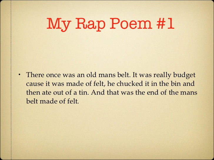 Rap Love Poems My Rap Poem 1