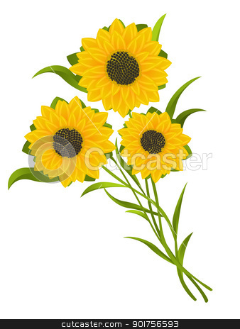 Sunflower Bouquet Clip Art Vector Clipart Sunflowers