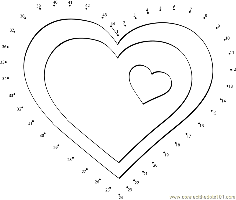 Connect The Dots Valentine Hearts Clip Art Worksheet Dot To Dots Page