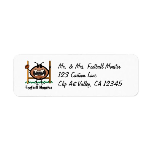 Clip Art Angry Mad Football Monster Return Address Labels   Zazzle