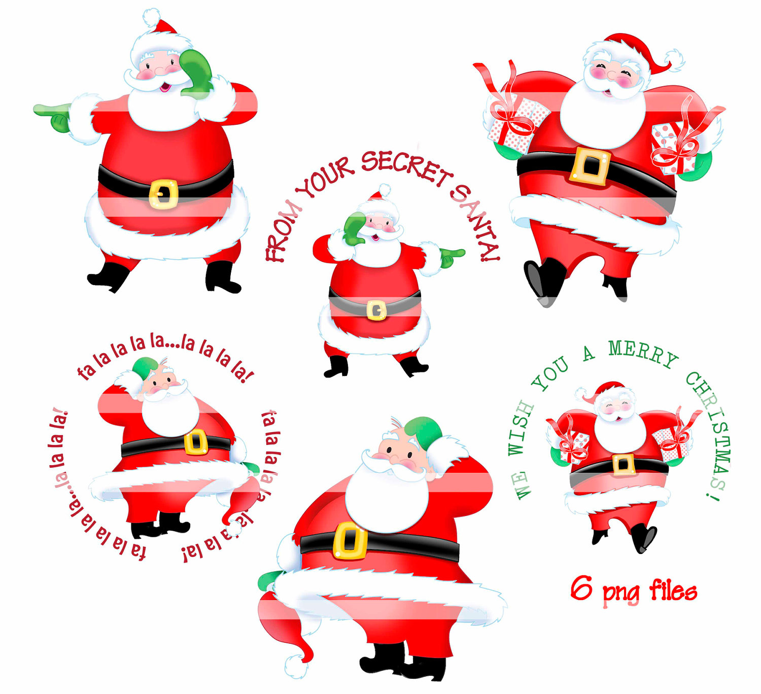 Digital Clipart Instant Download Secret Santa By Thedigitalchick