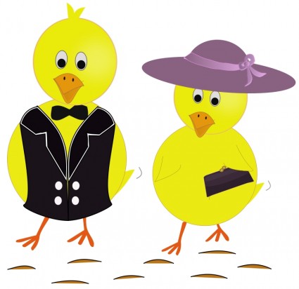Easter Sunday Chicks Vector Clip Art Free Vector Free Download