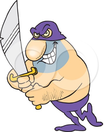 Free Rf Clip Art Illustration Of A Cartoon Evil Man Holding A Sword