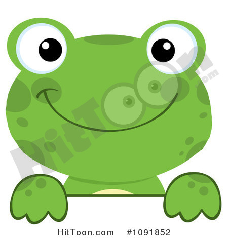 Frog Clipart  1091852  Green Frog Looking Over A Surface By Hit Toon