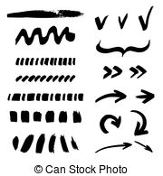 Vector Brush Stroke   Set Of Arrows Symbols Hand Drawn