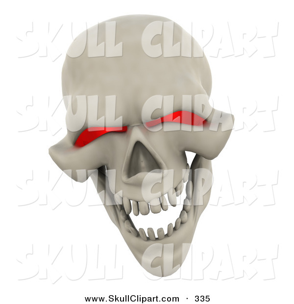 Clip Art Of A 3d Evil Red Eyed Skull Grinning And Laughing By Kj