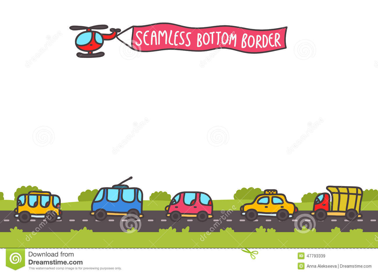 Drawn Transport Bottom Seamless Border Stock Vector   Image  47793339