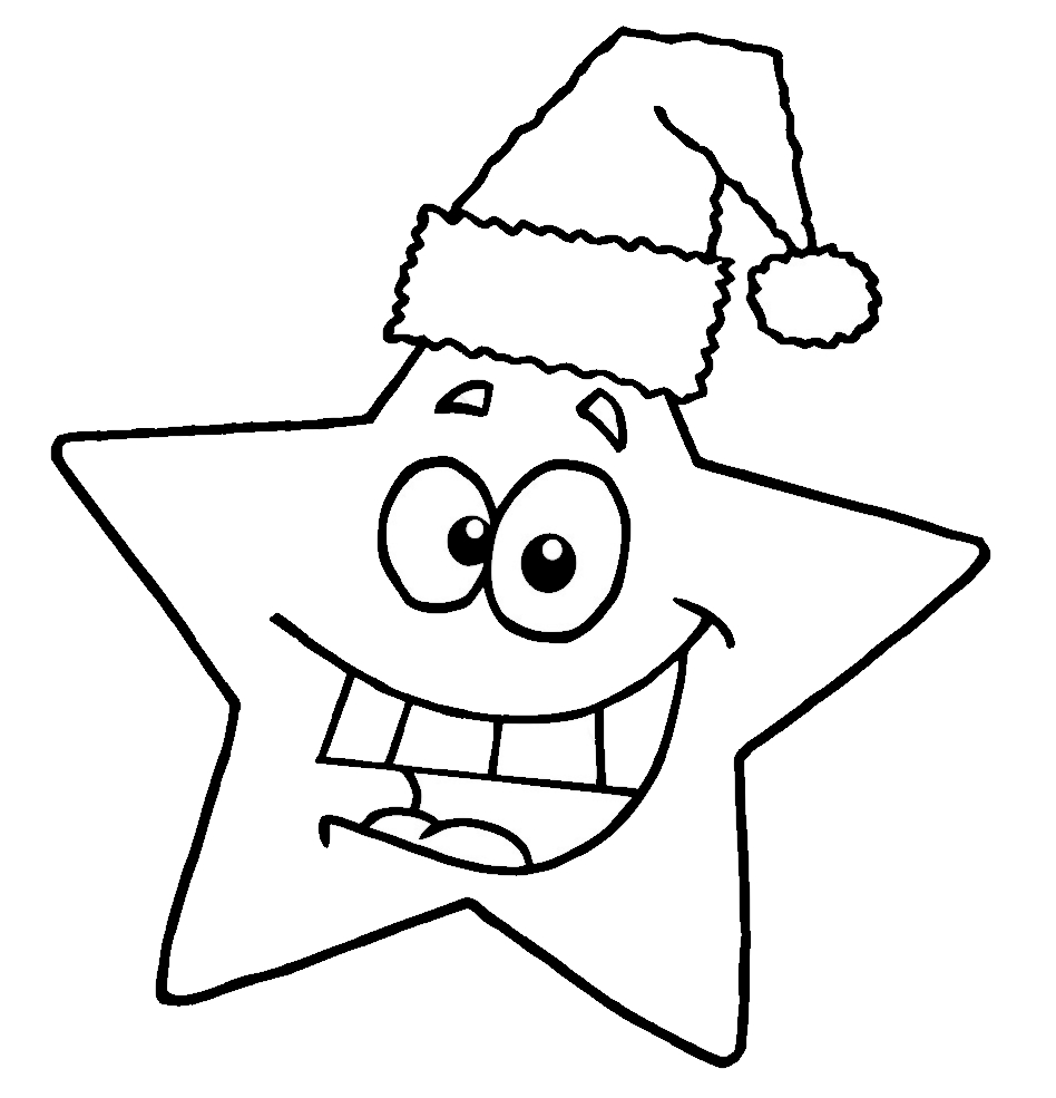 Holiday Vector Clip Art Of A Black And White Happy Christmas Star