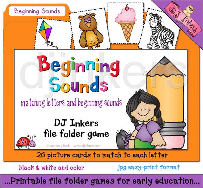     Folder Game To Teach Beginning Sounds With Darling Dj Inkers Clip Art