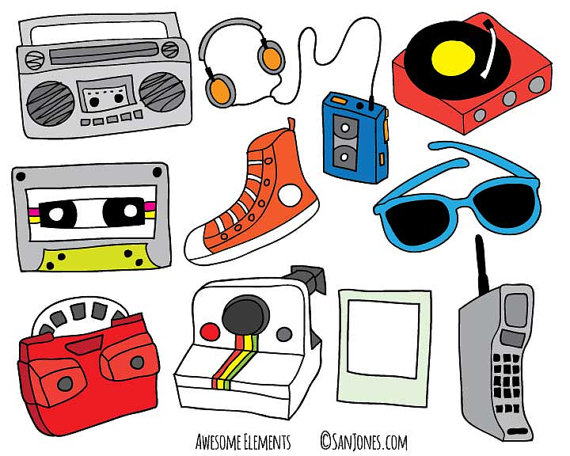 Hand Drawn Clipart   Clip Art   Totally Awesome 80 S Clip Art